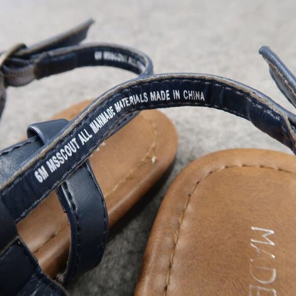 Madeline Stuart Shoes Womens 6 Sandals Fashion Flat Slingback Flower Stud Buckle - Picture 14 of 14